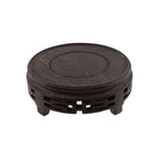 Wooden Display Stand Base 4.13" x 4.13" Wood Carved Craft Pedestal Traditional Wooden Base Oriental Antique Display Riser Round Pedestal Stands for Vase Crystal Ball Teapot Stone Flower Pot - size: Round, 4.13" x 4.13"