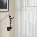 Climbing Man Wall Sculpture – Resin Decor Figure, Modern Art Accent, Black Home Ornament | Unique 3D Hanging Statue Piece, Artistic Abstract Wall Decoration Setup Living Room Bedroom Workplace Design - size: diving, style: Silver
