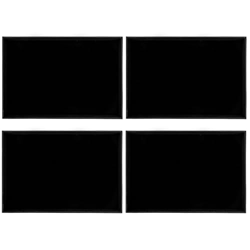Molain Stackable Jewelry Trays - 4Pcs Black Velvet Jewelry Tray Showcase Display Plate for Necklace Bracelet Ring Organizer