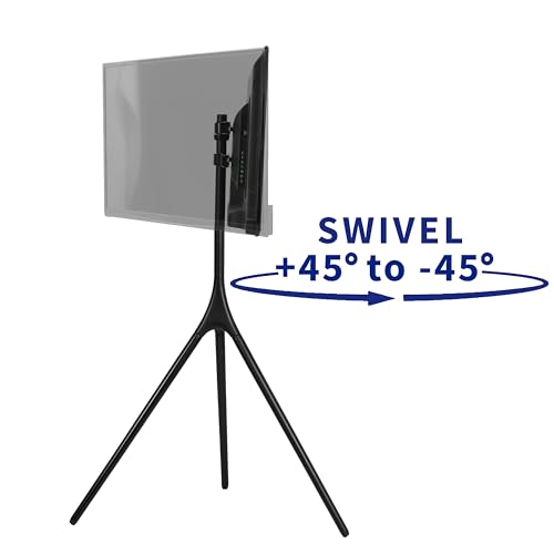 VIVO Artistic Easel 45 to 65 inch LED LCD Screen, Studio TV Display Stand, Adjustable TV Mount with Swivel and Tripod Base, Black, STAND-TV65AB - color: Black - Black