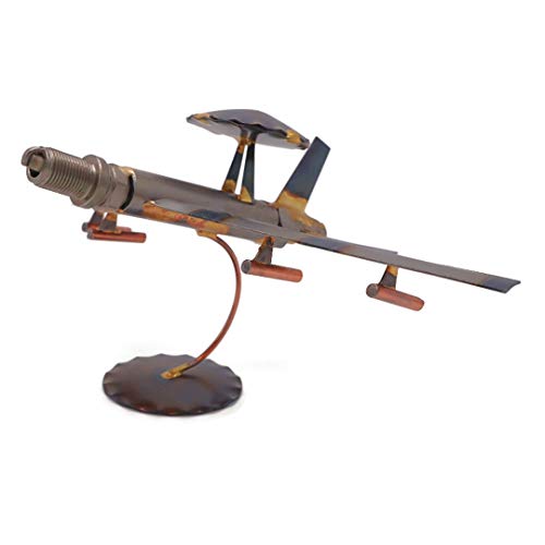 AWACS Plane Collectible Handmade Metal Art Figurine, Desk Accessories, Trophy, Boss Gift, Home Office Décor, Airplane - style: AWACS Plane