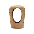 Creative Co-Op Handmade Terracotta Candle Holder with Cutouts - size: 5"L x 5"W x 8"H