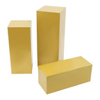 3/6 PCS Square Tall Pedestal Stand Metal Square Pedestal Stand Tall Pedestals Cake Stands for Party Wedding Birthday (Gold, 3Pcs) - color: Gold, size: 3Pcs