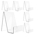 Aredpoook 6 Pack Acrylic Book Stand, Clear Easel Stand for Display, Book Display Holder, Display Stand for Album, CD, Magazine, Postcard, Picture, Plate, Artworks, Phone, Tablet