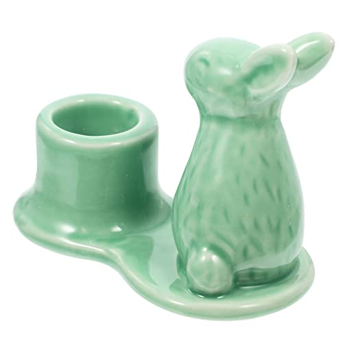 Alipis Rabbit Candlestick Vintage Candle Holder for Candle Easter Bunny Present Pillar Candles Holders Egg Stands Dining Table Decor Candle Holder Table Decor Ornaments Ceramics Spa Banquet