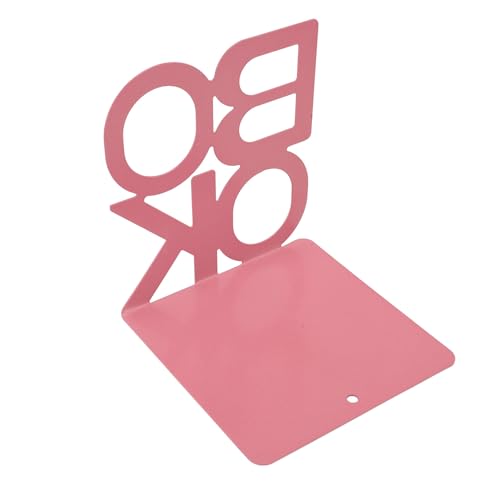 Decorative Bookends Book Ends Books DVDs CD Holder Video Game Organizer for Home Shelves Office School Study Metal Bookends Heavy Duty Non Skid Decorative (Pink) - size: Pink