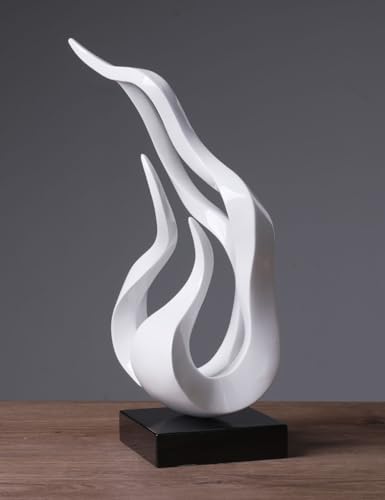 Abstract Sculpture Decor Modern Art Gift Holy Flame Figurine Statue for Home Office Living Dining Room White 16.5 Inch - color: White