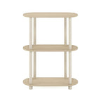 Furinno Turn-N-Tube No Tools 3-Tier Modern Oval Side Display Rack, Bauhaus Oak/Beige - color: Bauhaus Oak/Beige, size: 3-Tier Oval