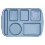 G.E.T. 6 Compartment School Cafeteria Tray, Left Handed, 10" x 15", French Blue 12 - color: French Blue, size: 10" x 15", style: 12 Pack Left Handed Trays