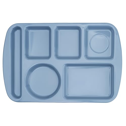G.E.T. 6 Compartment School Cafeteria Tray, Left Handed, 10" x 15", French Blue 12 - color: French Blue, size: 10" x 15", style: 12 Pack Left Handed Trays