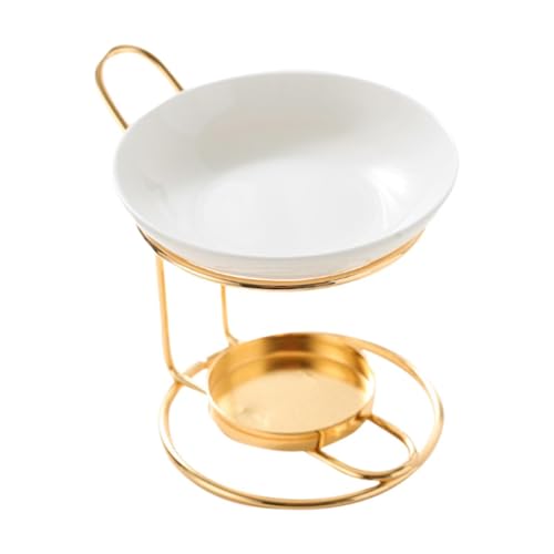 Qianly Essential Oil Burner Tealight Candle Holder, Fragrance Decoration Melt Burner, Oil Warmer for Bedroom, Gold - color: Gold&white(b)