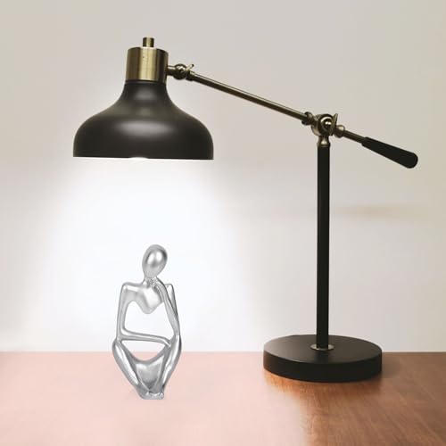 Sandstone Resin Thinker Style Abstract Sculpture Statue Collectible Figurines Home Office Bookshelf Desktop Decor (Small Silver, Right) - color: Small Silver, size: Right 1pc