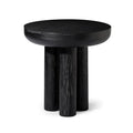 Maven Lane Owen Modern Side Table, 19" Compact Design - Bold Accent Table, Round Night Stand with Aged Black Finish and Durable Rubberwood Base - Statement Making Style for Living Room or Bedroom - color: Aged Black