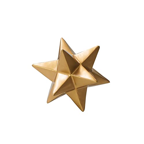DreamsEden Golden Star Sculpture, Resin Decorative Ornaments Modern Home Decor Accent - color: Golden Resin Star