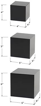 Red Co. Set of 3 Glossy Black Acrylic Cube Display Nesting Riser Stands with Hollow Bottoms - 2-Pack - color: Black, size: 4",5",6" - 2 pack