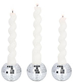 Vixdonos Round Mosaic Candlestick Holders Set of 3 Ceramic Candle Holder Bulk for Taper Candles,Silver - color: Mosaic-silver