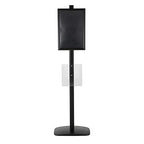 M&T Displays Free Standing Aluminum Display Stand Single Sided Document Brochure Sign Holder Front Loading Portrait Landscape Black Snap Frame 1x(11x17) and Clear Acrylic Pocket 1x(8.5x11) Inch - color: Black