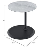 Small Drink Table,Height Adjustable Pedestal Table, Martini Tables, Side End Tables with Round Marble Top,Increase Size and Weighted Base for Living Room,Bedroom,Small Spaces - Gray - color: Marble-adjustable 1#