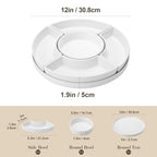 MALACASA Porcelain Divided Serving Dishes, Appetizers Tray, Serving Tray for Party - Perfect for Chips and Dip, Fruit, Veggies, Candy and Snacks, Divided Serving Platter, Relish Tray, White