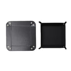siduater Valet Tray Desktop Storage Organizer – Vegan Leather Catchall Tray Bedside Vanity Tray Nightstand Caddy Holder for Remote Controller, Watch, Keys, Phone, Wallet, Coin, Jewelry, Black - color: Black