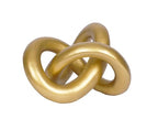 Geometric Round Sculpture Gold Knot Statue Decor Modern Tabletop Sculpture and Figurines Round Decorative Ornaments Knick Knacks Home Decor for Shelves Coffee Table Bookshelf Decoration Gifts - style: Long gold knot