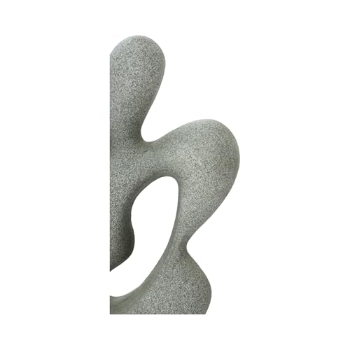 Elio Sculpture, Rectangular, Ecomix, Slim Metal Base, Freeform Modernist Figure, Charcoal Grey