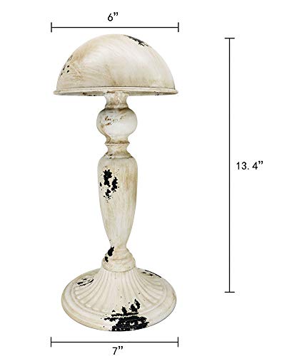 Owlgift Vintage Dome Shape Design Removable Metal Hat Rack/Cap/Wig Storage Holder Display Stand, Rustic White - color: Rustic White