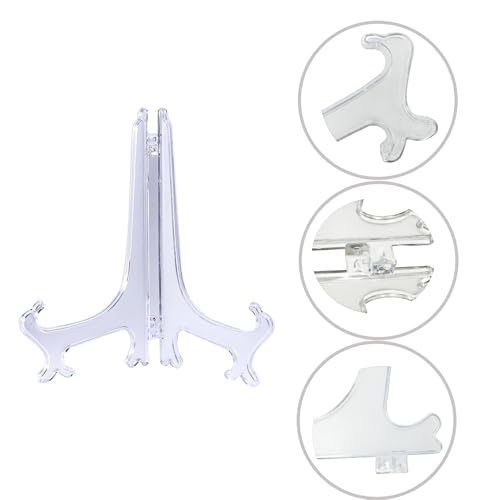 2 Pieces 9.8 inch Clear Acrylic Easels, Display Stands for Photos, Picture Frames, or Other Items. Ideal for Weddings, Birthdays, Home Decor, and Table Displays-photo stands for table display