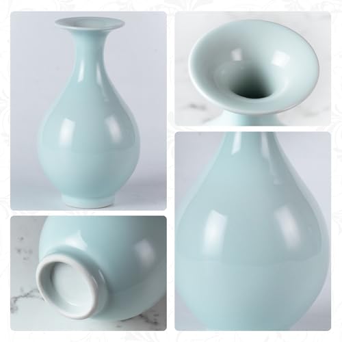 KAMMAK Colored Ceramic Vase, Beautiful Hand-Painted Decorative Vase, Modern Art Porcelain Vase for Flower Mantle Dining Table Centerpiece, Entryway Living Room Wedding Decoration, SS004 - style: SS004