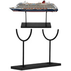 Double U-shaped Metal Display Stand Holder Large Black Rack for Sculptures Art Objects Collections Product Display Stand, Museum Home Office Desktop Tabletop Storage