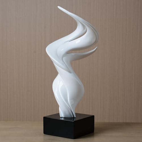 HAUCOZE Modern Home Decor Abstract Sculpture Art Collectible Statue Table Centerpiece Gift for Living Room Office Polyresin 16.0 Inch
