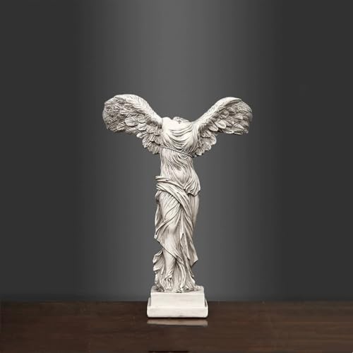 Vintage White Resin Statue - Small Decorative Figurine for Home & Office Desk | Handcrafted Retro Sculpture, Gift-Ready Elegant Home Decor for Shelves, Mantel, or Bookshelf (Vintage White)