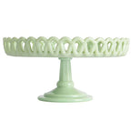 Martha Stewart Highbrook 8.5" Handmade Jadeite Glass Cake Stand - color: Green (8.5"), size: 8.5" w/o Glass Dome