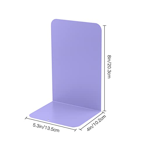 MSDADA Bookends, Book Ends for Book Shelves, Bookends for Office, Book Ends for Heavy Books, Metal Bookend Supports, Modern Minimalist Style Bookends, Purple(4 Pairs) - color: Purple