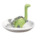 PUDDING CABIN Green Dinosaur Ring Holder Dish, Dinosaur Gifts Ring Holder for Rings Earrings Bracelets Necklace Organizer, Birthday Mothers Day Thanksgiving Christmas Gifts for Women - style: Green Dinosaur