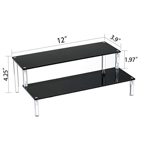 BYCY 2 Pack 2-Tier Black Acrylic Display Stand Display Shelf for Dessert Jewels Figurines, Cupcake Stand - 2 Pack ( 12" * 6.9" * 4.25" ) - color: Black, size: 2 Tier - 2 Pack