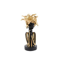 Lescafita African Woman Art Sculpture with Gold Floral Crown, Exquisite African Statue, Emotional Modern Home Art Gift for Various Settings Such as Home, Bookshelves, desks, or Offices(7.68 inch - color: 711-gold S