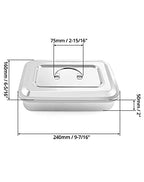 QWORK 201 Stainless Steel Instrument Tray Organizer Holder with Lid and Handle Grip for Lab Science Instruments, 9.5" x 6.3" x 2"