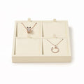 Oirlv Microfiber 4 Slots Jewelry Pendant Display Tray Jewelry Necklace Organizer Display Tray(Beige) - color: 4 Necklaces P13411