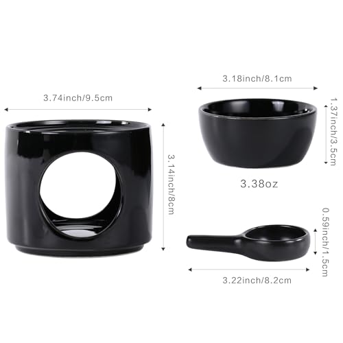 Essential Oil Burner for Scented Oil, Oil Warmer, Tealight Wax Melt Warmer, Candle Diffuser, Tea Light Holder, Black - color: Black