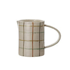 Creative Co-Op 32 Oz. Stoneware Pitcher with Checkered Pattern, Multicolor - style: Pitcher