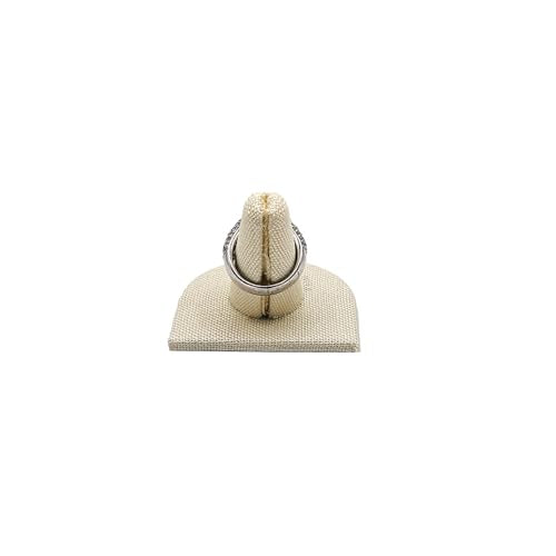 MOOCA 6 Pcs Set Beige Linen Finger Ring Display, Ring Holder Display, Jewelry Storage Jewelry Stands for Shows, 2" W x 2" H - color: Beige Linen