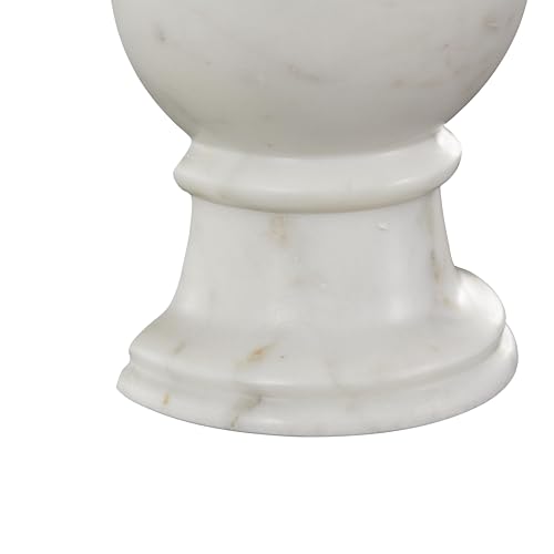 Deco 79 Marble Globe Decorative Bookends Sleek Orb Non Skid Bookends, Set of 2 Office Bookends2 W, 7" H, White - color: White, size: 2"W, 7"H