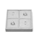 Oirlv Microfiber 4 Slots Jewelry Ring Display Tray Modular Customizable Jewelry Organizer Tray - style: P13501