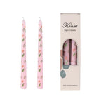 Taper Candles,10 inch 2pc Pink Tapered Candles with Tulip Printed, Unscented and Smokeless Long Burning Candles,Tall Candlesticks with Cotton Wicks,Ideal for Weddings, Home Décor - style: Tulip