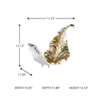Signature Design by Ashley Darinsen Modern Metal Leaf Sculpture, Gold & Silver
