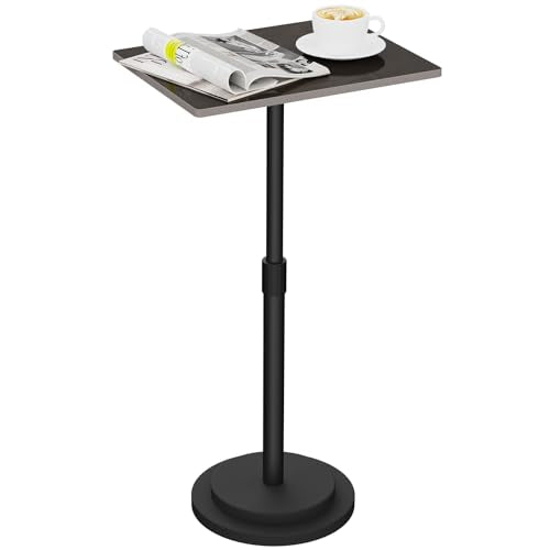 Small Side Table, Height Adjustable Nightstand, Square Indoor Metal Plant Stand, for Living Room, Bedroom, Office, Bathroom, 1 Pack, Dark Brown, GBZ001RZ-1 - color: Dark Brown, size: Rectangle