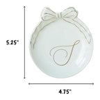 COLLECTIVE HOME Custom Initial Ceramic Jewelry Tray with Bow - Ring Holder & Earring Dish | Christmas Gift Idea for Women, Unique Birthday Present for Her (S) - color: S