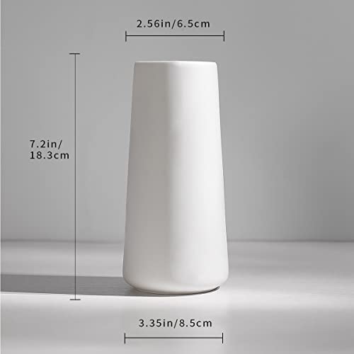 Ceramic Vases - Nordic Minimalism Style Decoration, Elegant Vase for Mantel, Table, Living Room Decoration, White Modern Geometric Decorative Flowers Vases for Home Decor - color: Color a, size: Medium