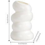 White Flower Vases Plastic Spiral Vase Modern Fall Minimalist Vase Small Pampas Grass Decorative Vases Flower Arrangement Container for Home Decor Wedding Table Party (1Pcs)